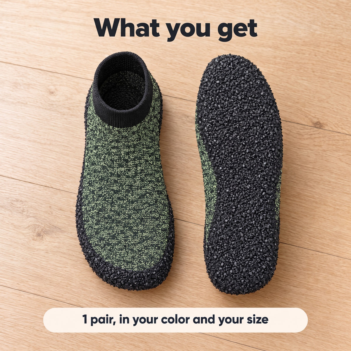 What you get: 1 pair of SnugSoles, in your color and size