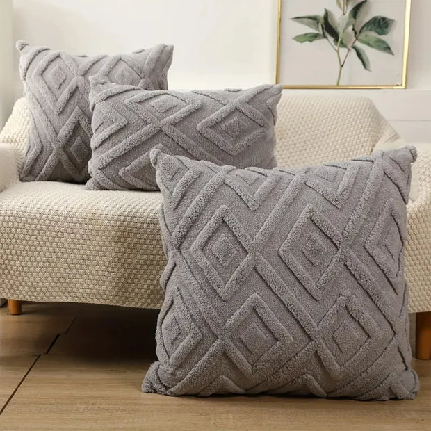 Faux Wool Throw Pillow Cover