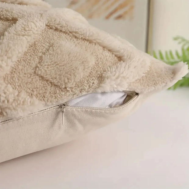 Faux Wool Throw Pillow Cover
