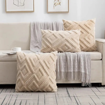 Faux Wool Throw Pillow Cover