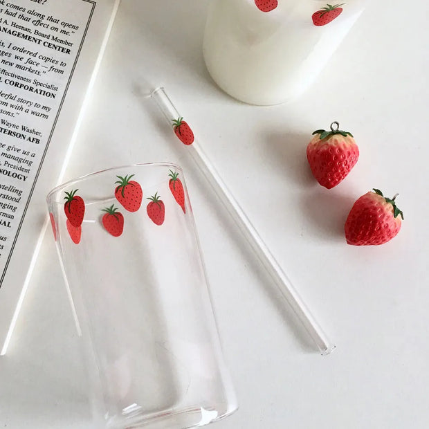 Strawberry Cute Glass Cup