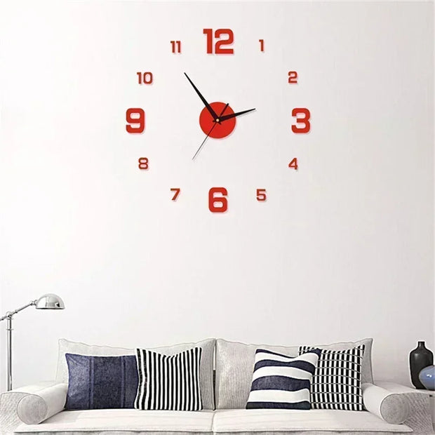 3D Wall Clock Mirror Stickers