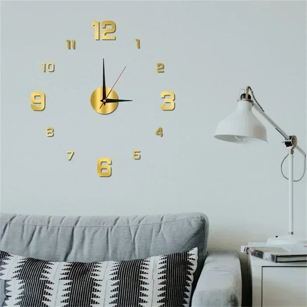 3D Wall Clock Mirror Stickers