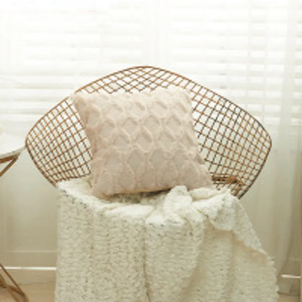 Embroidery Flush Block Diamond Cushion Cover
