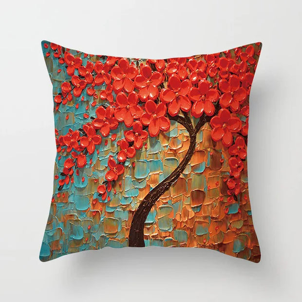 Nordic Style Oil Painting Cushion Cover